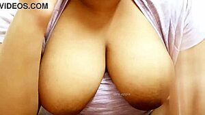 south indian teen's massive boobs tease in tight revealing outfit
