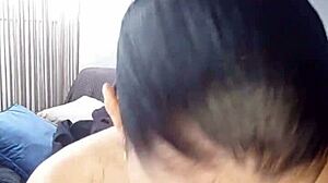 ohh my huge tits brunette im sucking this dildo deep n fingering wet pussy ughh