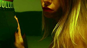 Big ass babe in red lingerie takes brutal throatfuck then doggy pounding