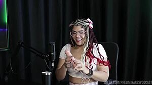 A Transsexual Sofie Lollipop Strips Naked With Excited Host Bia Hot In Sheer Red Lingerie Podcast Preliminaries
