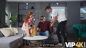 redhead czech slut cheats on boyfriend with blind old man's natural tits seduction