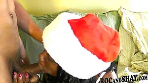 hey check out this sexy ebony girlfriend getting fucked for christmas