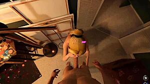 fucking blonde amy’s big tits bounce in paintroom party game