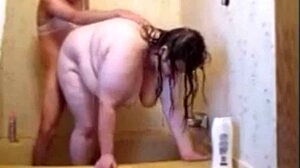 sissy rams wife shower deepthroat then big ass anal creampie pounding hardcore 😜 homemade slut