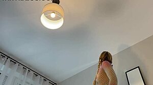 raver girl twerks in full fishnet stockings