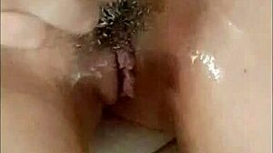 candid close up of shy amateur girlfriend shaving her smooth pussy