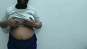 Chubby Indian babe Rohini strips big natural tits in homemade webcam chat