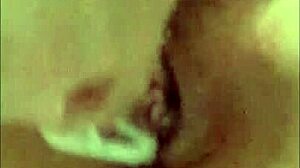 candid close up of shy amateur girlfriend shaving her smooth pussy