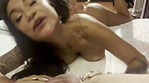 Monika Fox gulps cream after extreme facefuck fisting piss rimjob