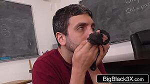 Campus geek watches beautiful spanish teacher assh lee cuckold with big black cock