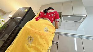 my juicy big ass indian wife gets horny while cooking