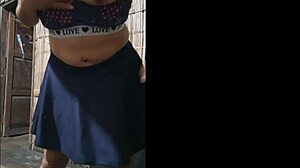 Dorm roommate flashes lingerie in bdsm casting teasing big tits pussy