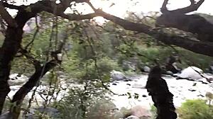 Hiker babe Felicity Feline gets so horny she sucks dick outdoors
