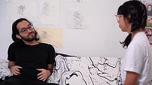 stepsister bends over for rough creampie to keep silence in bedroom