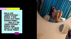 Suck natural trans Erika's cock wild oral sex date with sheryttifany!