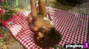 Jenna Foxx's Ebony Curves Bare Natural Tits Outdoors