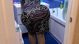 mature housewife bends over, big ass exposed for monster cock anal pounding