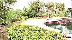 Alissa and Brenda Dive Into Sensual Pussy Eating and Kissing After Hot Gardening Session
