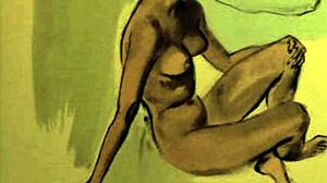 Vintage Erotic Art Cartoon Antique Retro Scenes Displayed