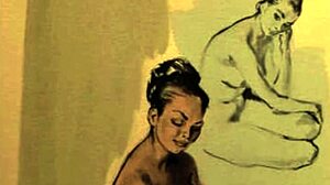 Vintage Erotic Art Cartoon Antique Retro Scenes Displayed