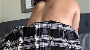 skinny college coed aleena che bends for homemade doggystyle spanking and riding