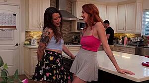 sneaky bi girls kiki isobel cherry candle swap with steve rickz dave for kinky couple fuck
