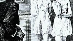 Vintage Erotic Art Cartoon Antique Retro Scenes Displayed