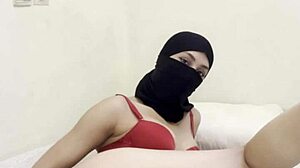 shy niqab arab slowly fingers juicy pussy close-up