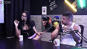 Emy tatuada chats dirty with tifany swing cast in wild bisexual group romp part 1
