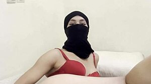 shy niqab arab slowly fingers juicy pussy close-up