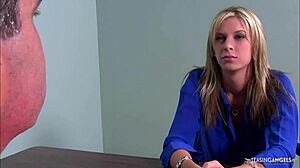 Prisoner Traps Blonde Busty Lawyer for Ball-Draining Interracial Fuck Fest