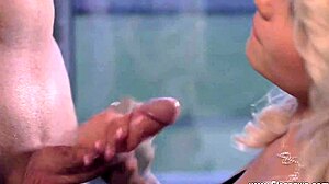 milf licks and blows cock hard before massive facial cumshot explosion!