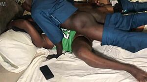 African Studs Overwhelm Cheating Mistress in Secret Backstage Session