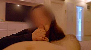 Gorgeous Brunette Babe Sucks Huge Cock Wet Homemade