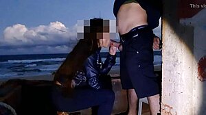 Amateur African teen assfucked by big cock on beach