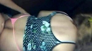 banging doggystyle in pink thong and short floral dress 😍🍑💦