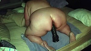 Plump mature solo rides massive dildo intensely part 2