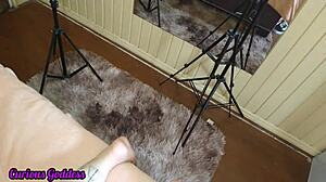 curious goddess loses control and jerks off the masseur's huge cock mid-massage