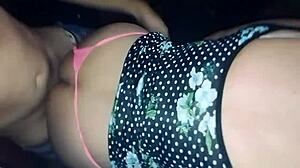 banging doggystyle in pink thong and short floral dress 😍🍑💦