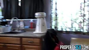 Stunning Real Estate Agent Rides Cock Cowgirl in Open House POV