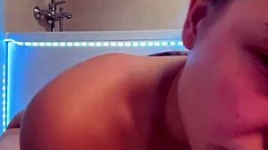 What if a bbw teen's big ass takes a monster dildo while sucking it deep?
