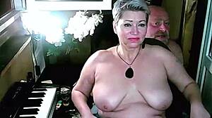 balcony bares mature housewife's wet gaping cunt flashing juicy tits to the world below