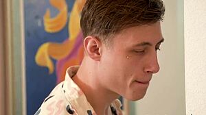 Busty redhead Jessica Ryan caught masturbating blows stepson Cole Church