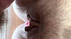 Cheating wife sneaks bareback creampie deep in hairy pussy husband away home