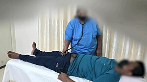 Doctor jerks patient's throbbing cock part 2