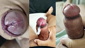 Girlfriend Jerks Tiny Foreskin Cock While Cumming Hard In Compilation