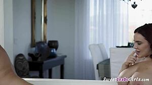 London River's busty redhead BBW gets seduced and licked wet by blonde mature roommate in dorm