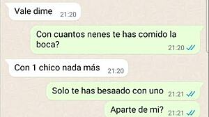 Mi novia tells me how they fucked her hard in the past on video chat