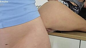 blonde milf bodybuilder takes bareback anal ass to mouth in kitchen quickie deepthroat fuck