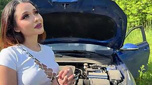 thrilled when bitch ditched car for deepthroating my cock
